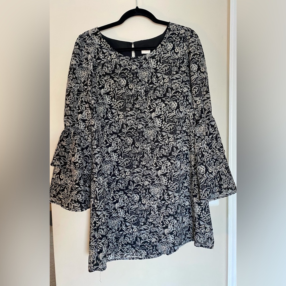 A new day floral boho black and white dress target sheath mini xs